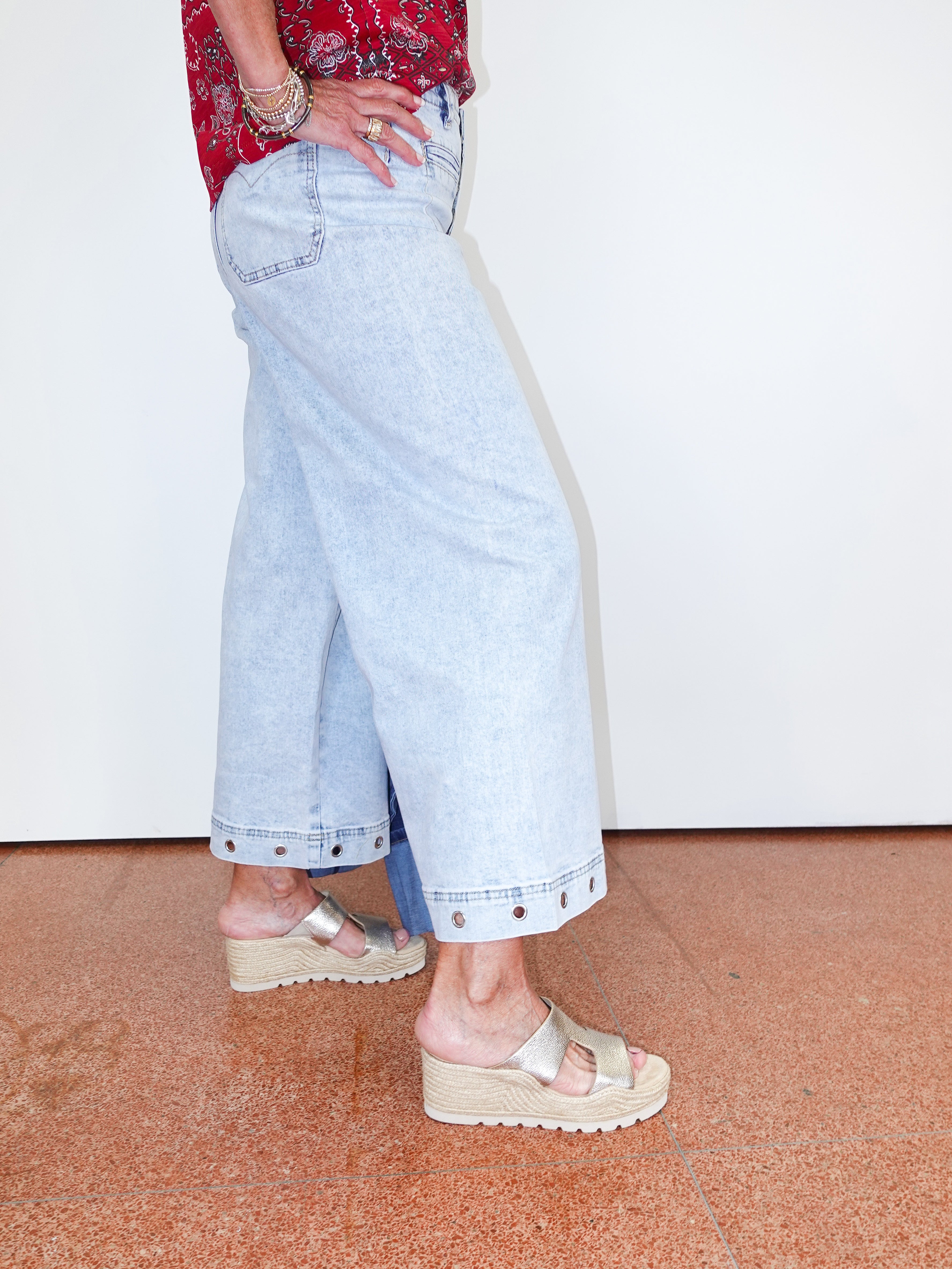french dressing blue jeans French Dressing Pull-on Button Ankle Jean - Shady and Katie