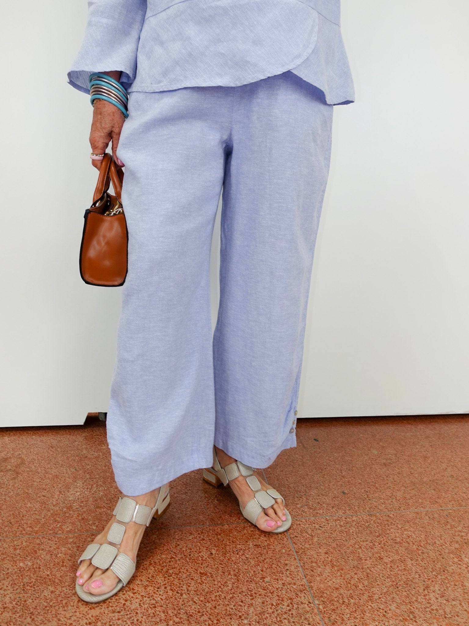 Linen Pleat Button Capri Pant - TresChicTexas