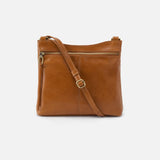 Hobo Cambel Crossbody bag in truffle leather featuring sleek silhouette and practical design.