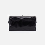 Black clutch bag on a white background