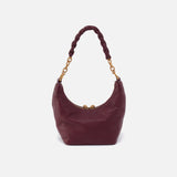 Hobo Astrid Small Crossbody in mulberry glaze leather with top zip closure and adjustable strap.