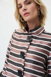 STRIPED BUTTON FRONT JACKET