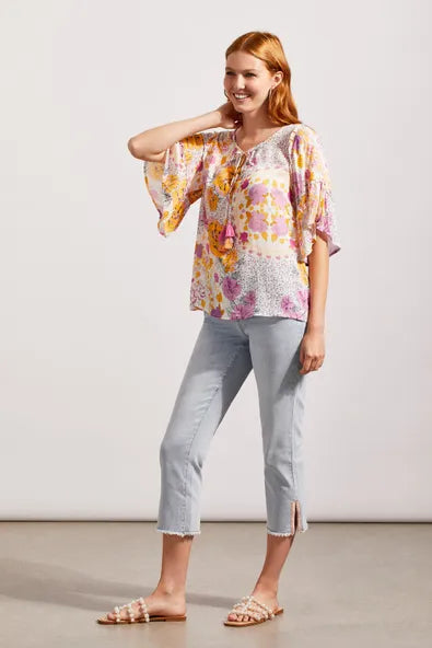 BLOUSE W/ FRILL SLEEVE - TresChicTexas