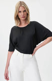 SATIN BOXY TOP W/ SCOOP NECKLINE