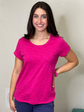 COTTON SLUB SCOOPNECK TEE