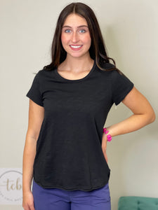 COTTON SLUB SCOOPNECK TEE