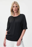 SATIN BOXY TOP W/ SCOOP NECKLINE