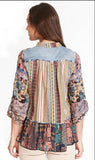 EMB. MIX PRINT BUTTON FRONT TUNIC