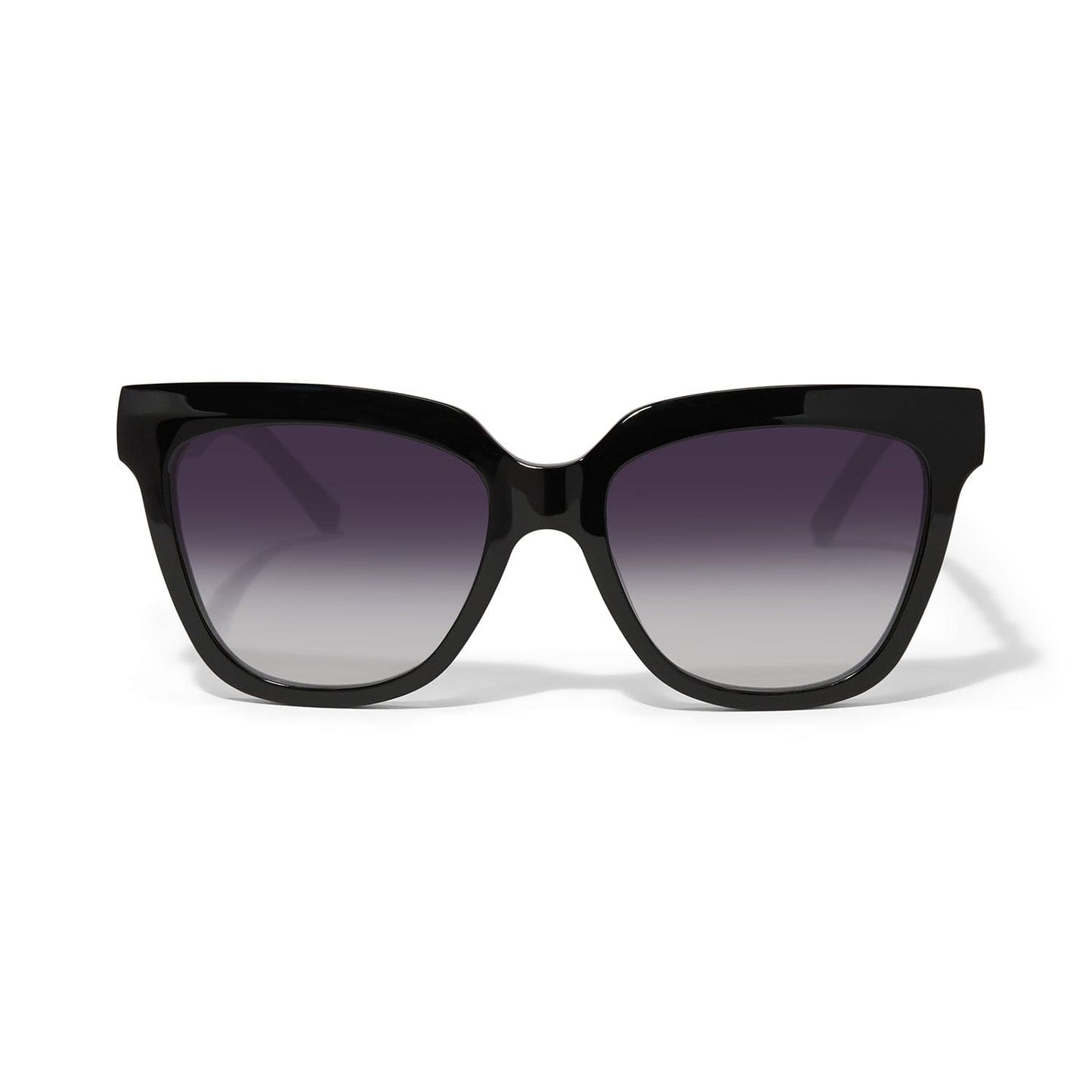 Black cat-eye sunglasses with gradient lenses on a white background