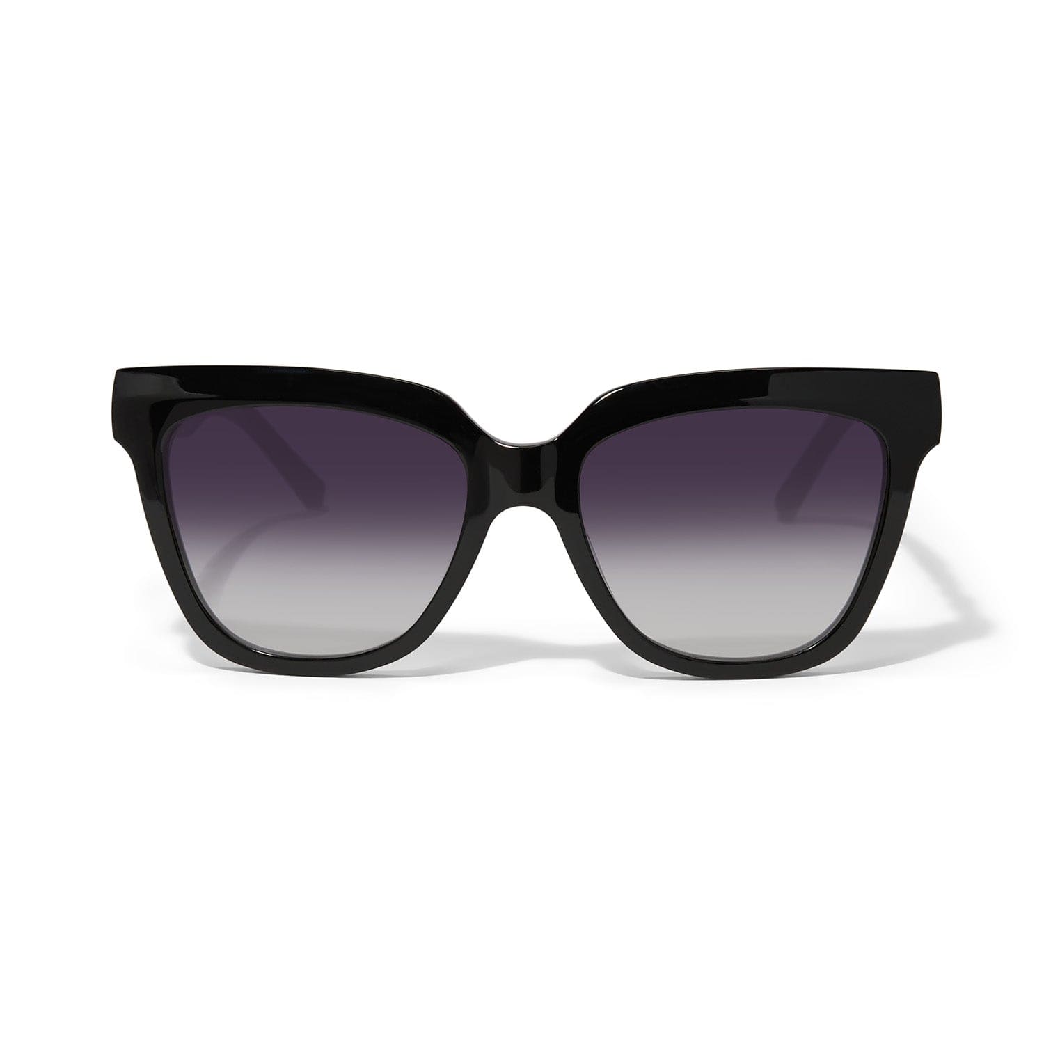 Black cat-eye sunglasses with gradient lenses on a white background