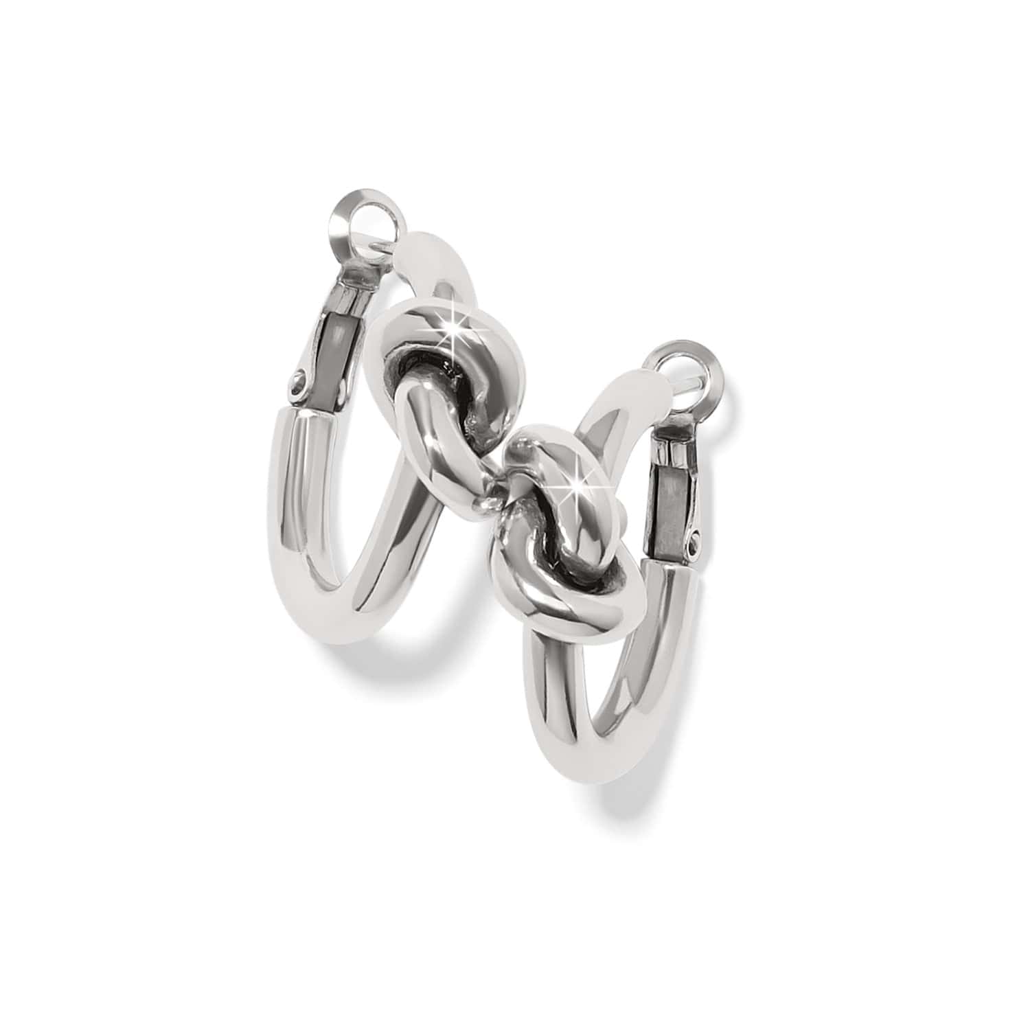 Silver chain-link earring on a white background