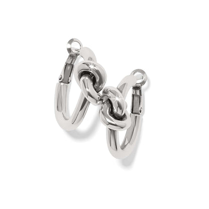 Silver chain-link earring on a white background