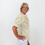 Ribbon Embroidered Blouse - TresChicTexas