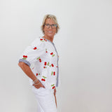 Cherry Embroidered Peplum Top - TresChicTexas