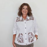 Jaden Linen Trapunto Chore Jacket