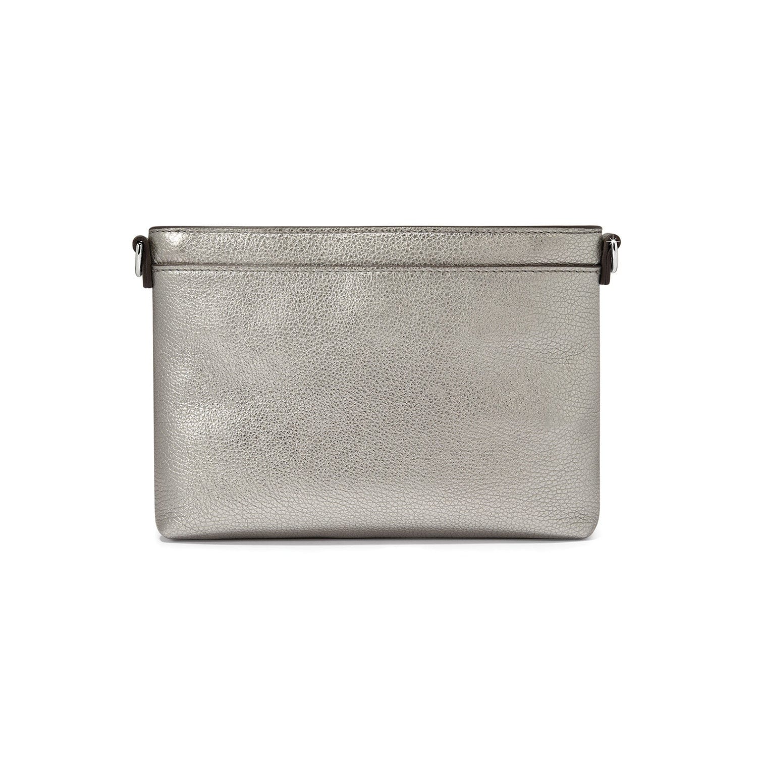Silver clutch bag on a white background