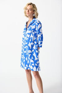 ABSTRACT PRINT SHIRT DRESS