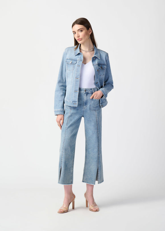 SPLIT HEM SHIMER CROP JEAN