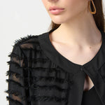 STRIPED DUAL FABRIC COVER UP - TresChicTexas