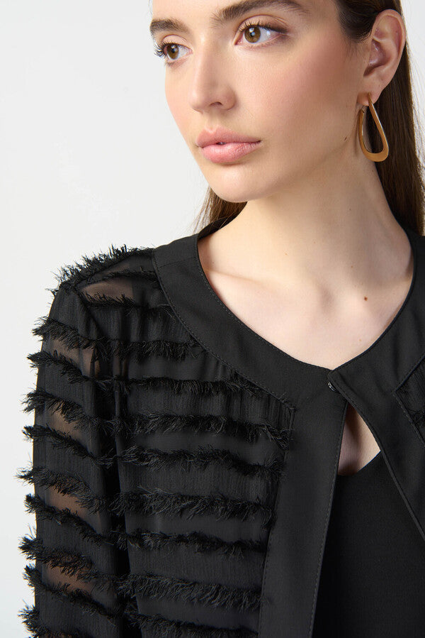 STRIPED DUAL FABRIC COVER UP - TresChicTexas