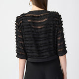 STRIPED DUAL FABRIC COVER UP - TresChicTexas
