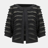 STRIPED DUAL FABRIC COVER UP - TresChicTexas