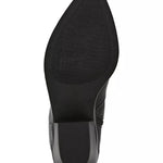 Close-up of a black shoe sole on a white background