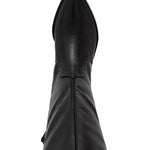 Black leather boot on a white background