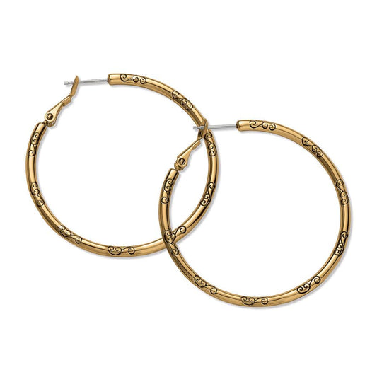 LARGE CHARM HOOP EARRINGS
