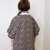 Puff Sleeve Half Zip Top