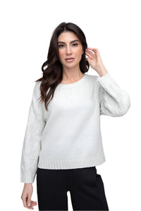 SNOW BUNNY CABLE CREW TOP