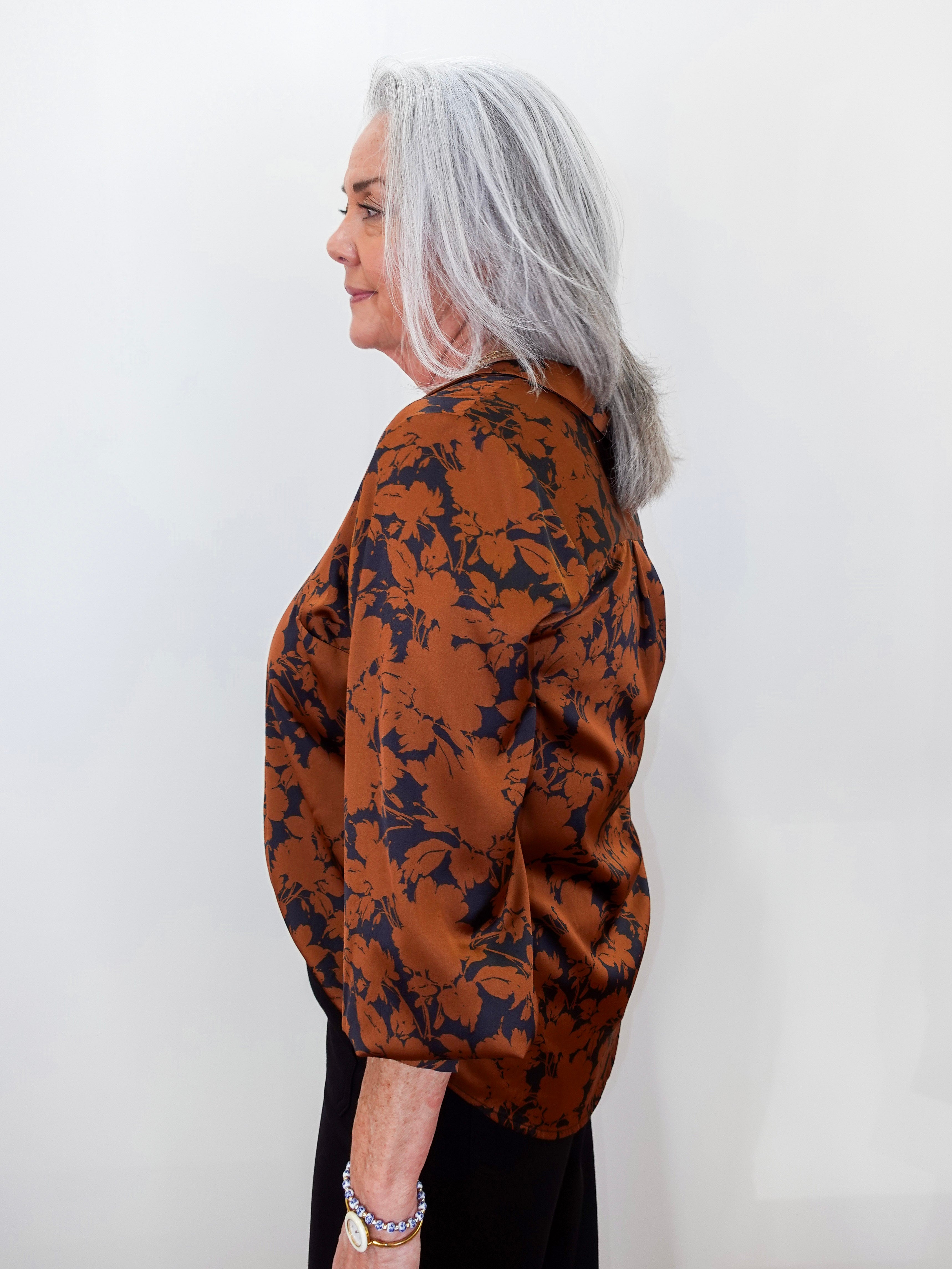 L/S Button Front Blouse - TresChicTexas