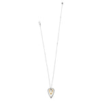 Necklace with a heart-shaped pendant on a white background