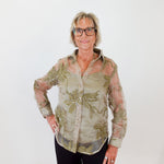 Sequin Embroidery Shirt - TresChicTexas