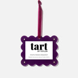 Purple photo frame ornament with 'tart by Taylor' branding on a white background