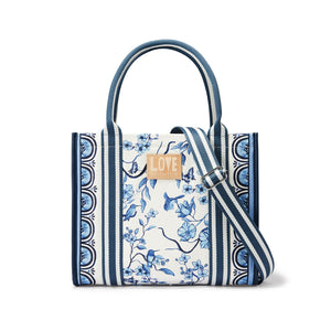 INDIGO SONG BIRD CANVAS TOTE