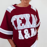 Texas A&M Oversized Gingham Jersey Tee