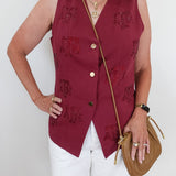 Texas A&M Scattered Abbreviation Button Up Vest