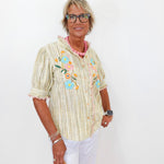 Ribbon Embroidered Blouse - TresChicTexas