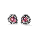 SHIMMER HEART STUD EARRINGS