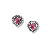 SHIMMER HEART STUD EARRINGS