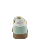 Back view of a sneaker with 'Back 70' text on a white background