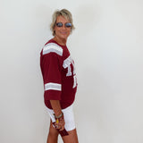 Texas A&M Oversized Gingham Jersey Tee