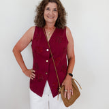 Texas A&M Scattered Abbreviation Button Up Vest