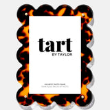 Tortoiseshell magnetic photo frame with 'tart by Taylor' branding on a white background