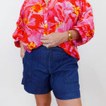 Audrey Jogger Denim Short - TresChicTexas