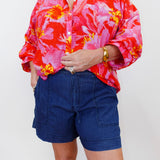 Audrey Jogger Denim Short - TresChicTexas