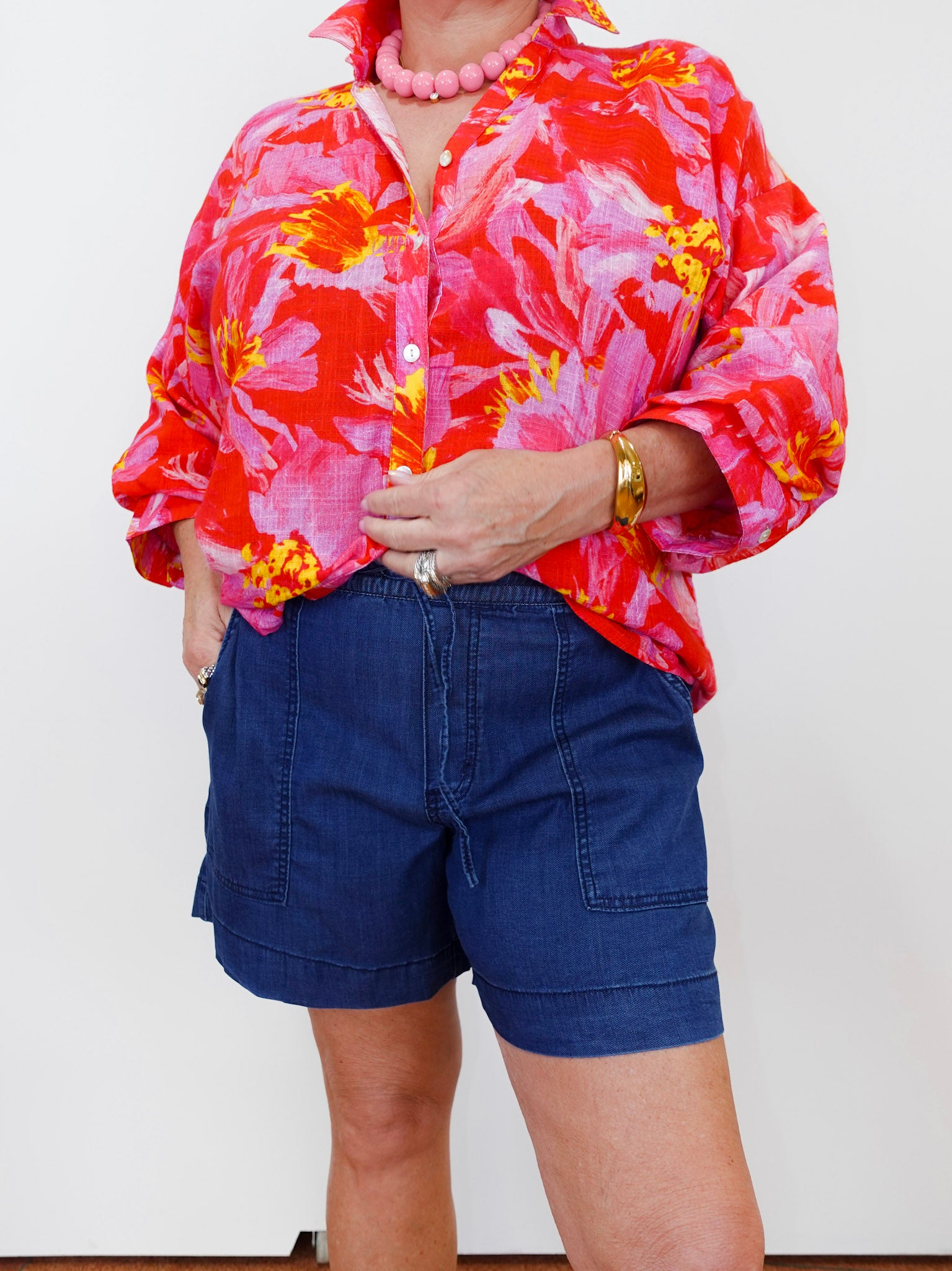 Audrey Jogger Denim Short - TresChicTexas