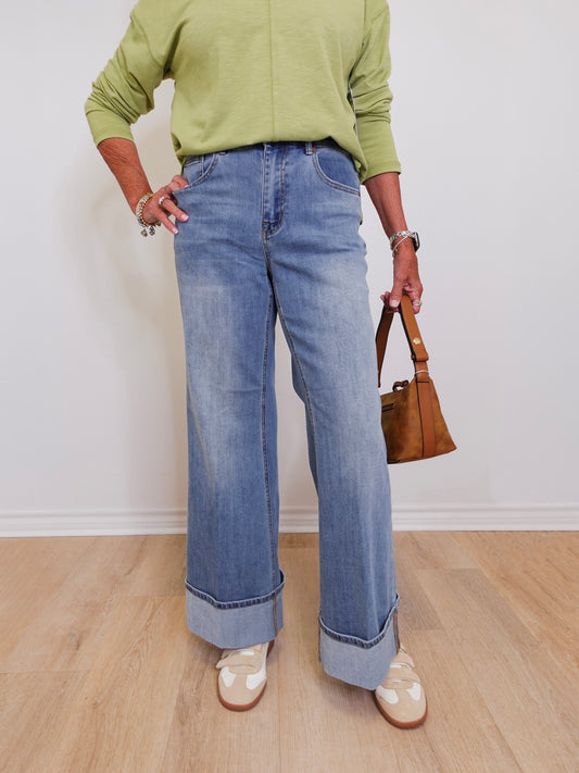Brooke Palazzo Jeans W/ Cuff
