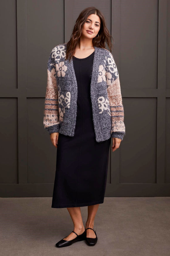 L/S JACQUARD SWEATER CARDIGAN